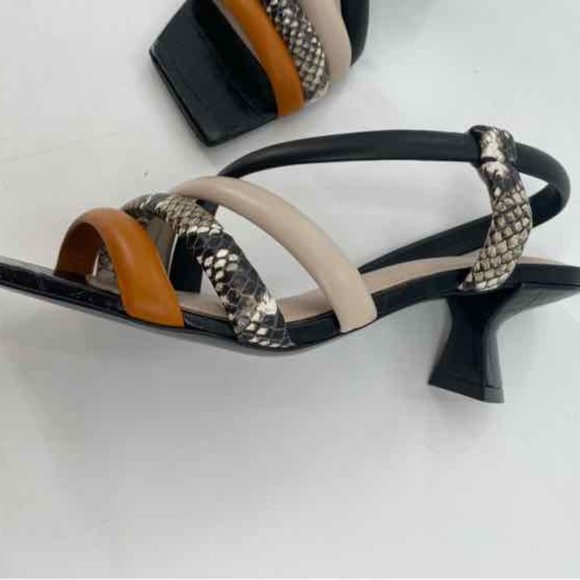 MERCEDES CASTILLO Aline Mid Leather Snakeskin Heels Shoes Multi 9 39 HOST PICK - Picture 5 of 7